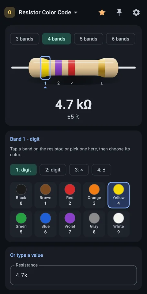 Resistor color code